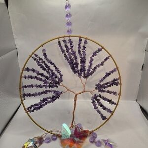 Purple Gemstone Tree of Life Wall Hanging